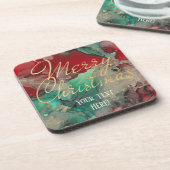 Dessous de verre de Noël Design rouge et vert (Côté gauche)