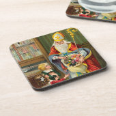 Dessous de verre de Noël du père Vintage (Côté gauche)