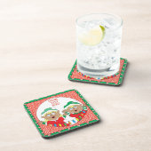 Dessous de verre de Noël Elf de couleur heureux (Côté Droit)