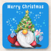 Dessous de verre de Noël Gnome avec cadeau (Devant)