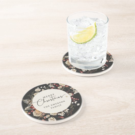 Dessous de verre de Noël noir (Côté)