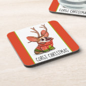 dessous de verre de Noël pour chien Corgi (Côté gauche)