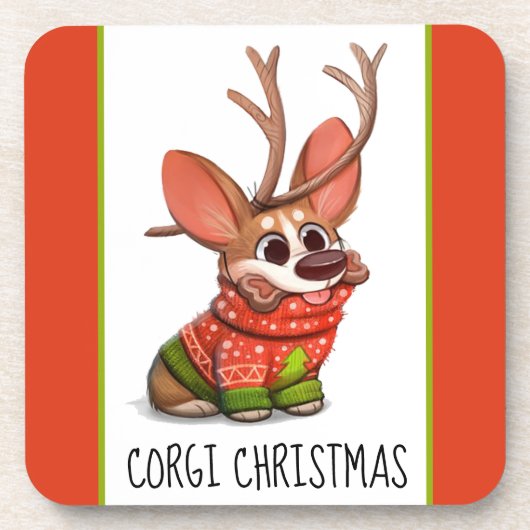 dessous de verre de Noël pour chien Corgi (Devant)