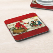 Dessous de verre de Noël vintages Père Noël (Côté gauche)