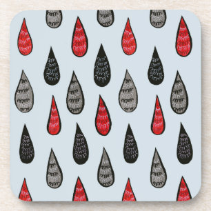Dessous-de-verre De noir rouge étrange de motif de pluie et d'encre