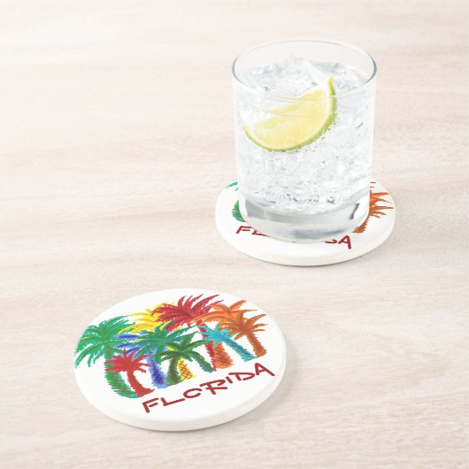 Dessous de verre de palmiers de Floride (Côté)