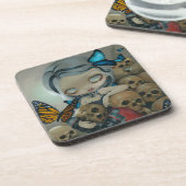 Dessous de verre de "papillons et d'os" (Côté gauche)