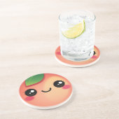 Dessous de verre de pêche de Kawaii (Côté)