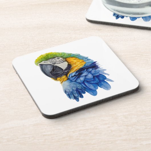 Dessous de verre de perroquet bleu (Côté gauche)