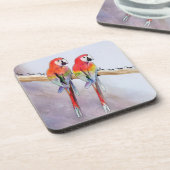 Dessous de verre de perroquets colorés (Côté gauche)