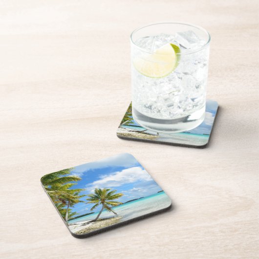 Dessous de verre de plage de palmier (Côté Droit)