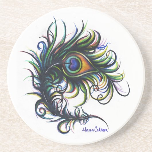 Dessous de verre de plume de paon (Devant)