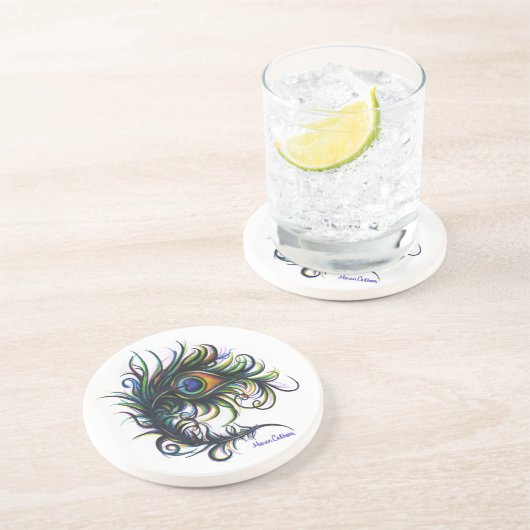 Dessous de verre de plume de paon (Côté)