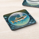 Dessous de verre de poissons de truite (Côté gauche)