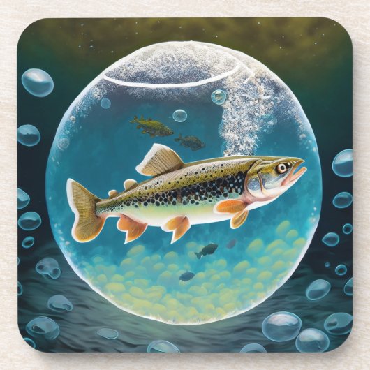 Dessous de verre de poissons de truite (Devant)