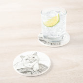 Dessous de verre de portrait de Cat Ragdoll (Côté)