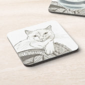 Dessous de verre de Portrait de Ragdoll de chat - (Côté gauche)