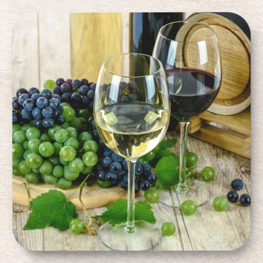 dessous de verre de raisins et de vin (Devant)