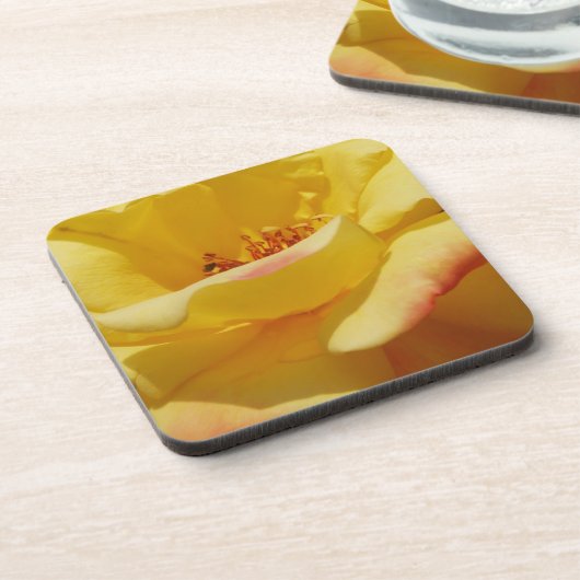 Dessous de verre de rose jaune (Côté gauche)