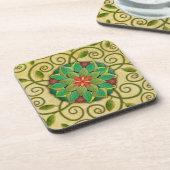 Dessous de verre de rosette de feuille réglés (Côté gauche)