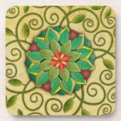 Dessous de verre de rosette de feuille réglés (Devant)