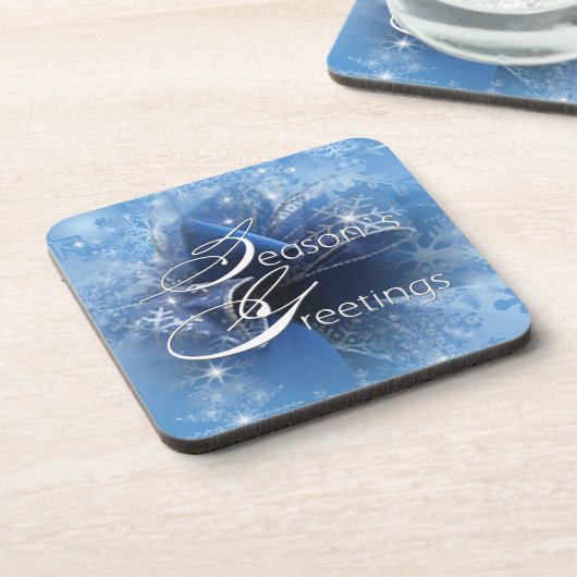 Dessous de verre de ruban bleu Noël (Côté gauche)