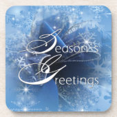 Dessous de verre de ruban bleu Noël (Devant)