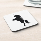 Dessous de verre de silhouette Unicorne noire (Côté gauche)