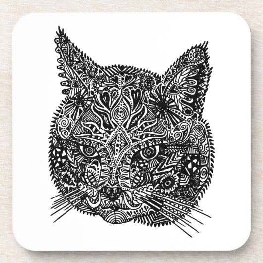 Dessous de verre de tête de chat (Devant)