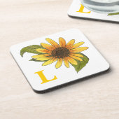 Dessous de verre de tournesol monogramme (Côté gauche)