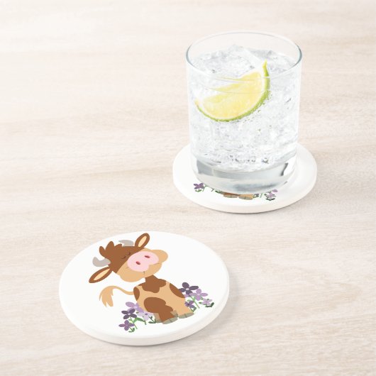 Dessous de verre de vache caricaturale à mâcher mi (Côté)