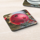 Dessous de verre de vue de fond de bulle rouge (Côté gauche)