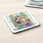 Dessous de verre de yoga de chat (bourgeon et (Côté gauche)