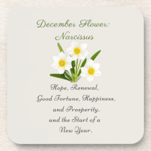 Dessous-de-verre Décembre Mois de naissance Fleur Narcisse Élégant