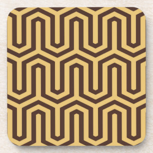 Dessous-de-verre Déco motif égyptien - caramel et chocolat