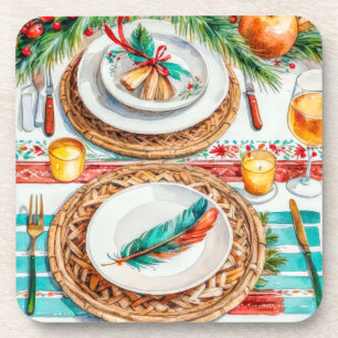 Dessous-de-verre Décor de Noël élégant inspiré par Boho