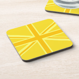 Dessous-de-verre Décor du drapeau britannique de l'Union Jack jaune