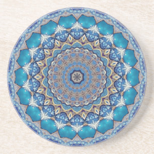 Dessous de verre décoratif en grès bleu