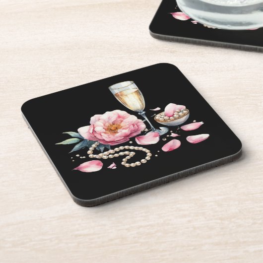 Dessous-de-verre Décoration de table Petales Perles Prosecco (Côté gauche)