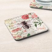 Dessous-de-verre Découpage du bouquet Ephémère de la rose d'abeille (Côté gauche)