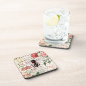 Dessous-de-verre Découpage du bouquet Ephémère de la rose d'abeille (Côté Droit)