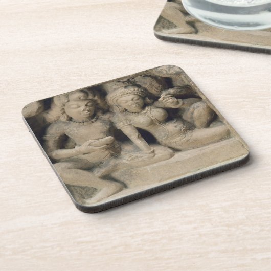 Dessous-de-verre Découpage en pierre des amants appréciant un (Côté gauche)