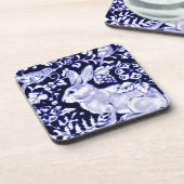 Dessous-de-verre Dedham Blue Rabbit, Classic Blue & White Design (Côté gauche)