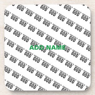 DESSOUS-DE-VERRE DÉDIÉ À DIEU PERSONNALISABLE COOL TEXTE NOIR