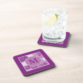 Dessous-de-verre Deep Purple Dahlia Floral Monogrammé (Côté Droit)