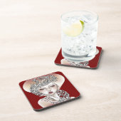Dessous de verre Déesse du feu rouge (Côté Droit)
