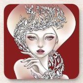 Dessous de verre Déesse du feu rouge (Devant)