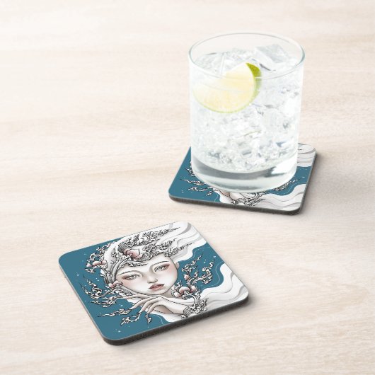 Dessous de verre Déesse du lotus bleu (Côté Droit)