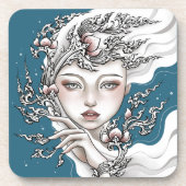 Dessous de verre Déesse du lotus bleu (Devant)