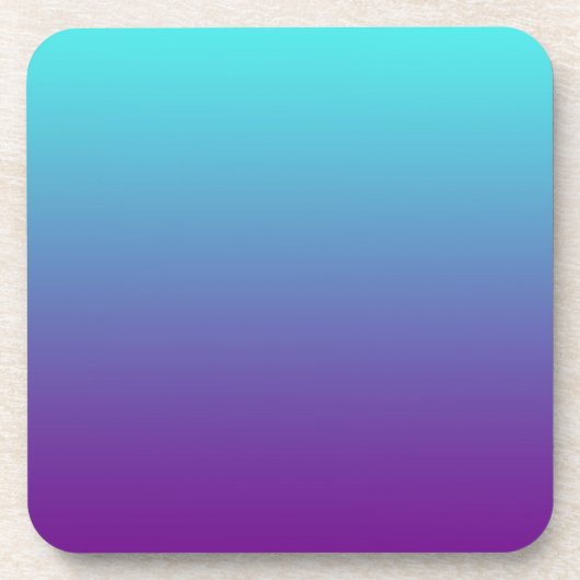 Dessous-de-verre Dégradé de fond simple Turquoise Bleu Violet (Devant)